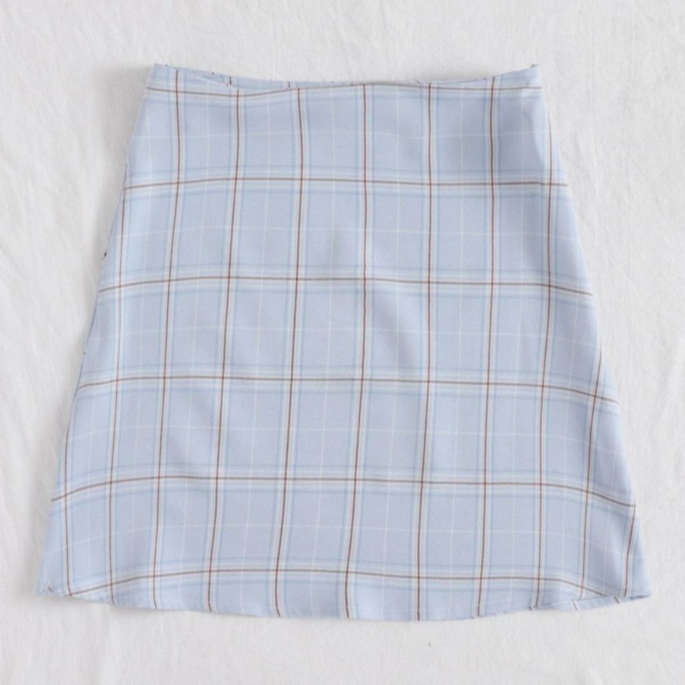 SHEIN Grid Print Mini Skirt